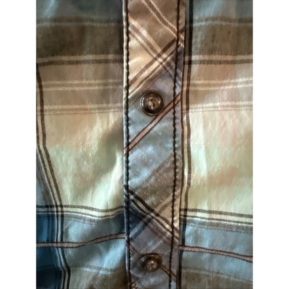 BKE Buckle Black Blue Gray Shirt Mens Plaid Western Snap XXL Athletic Fit - Picture 6 of 12
